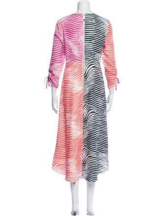 Ted Baker Striped Midi Length Dress