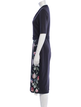 Ted Baker Floral Print Midi Length Dress