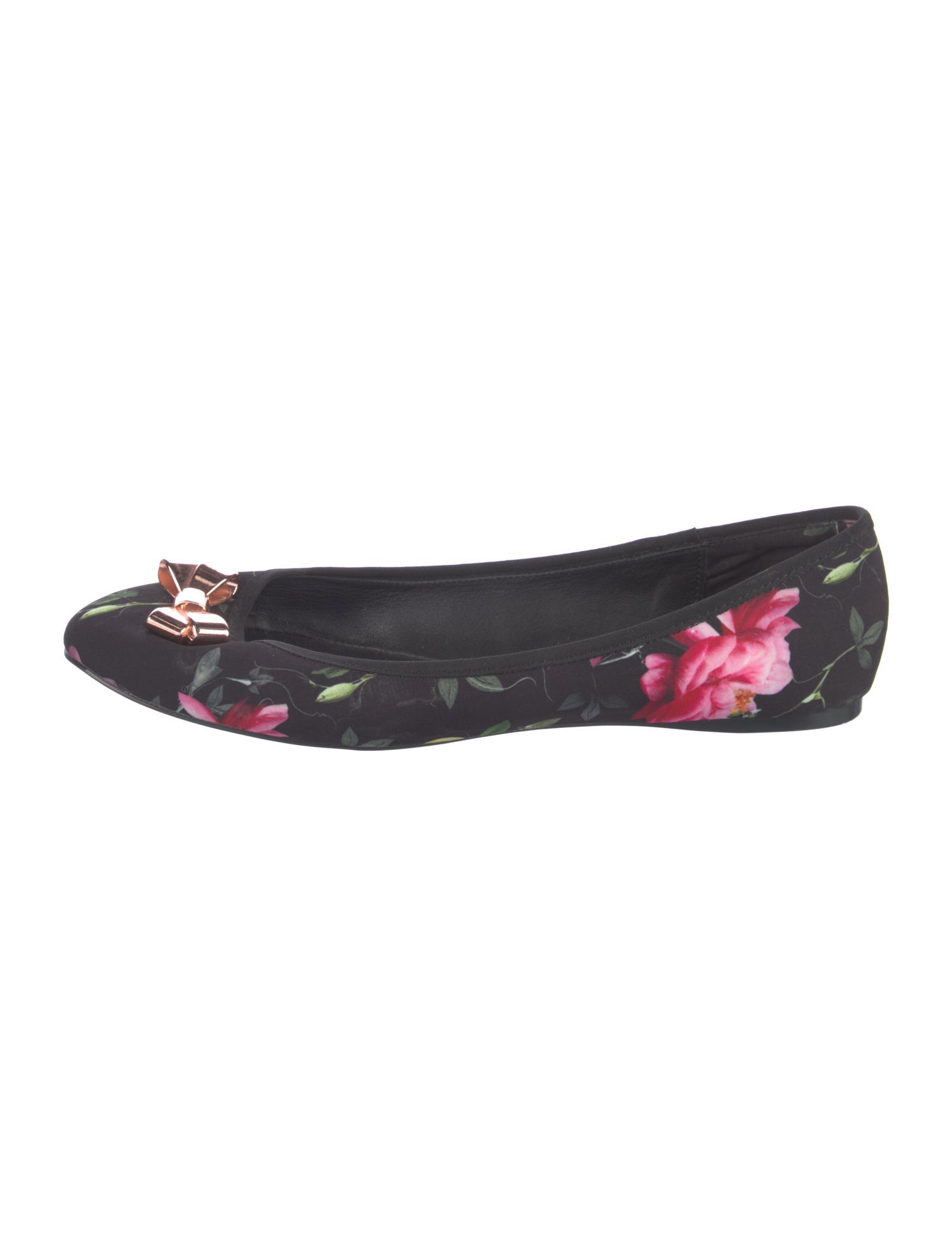 Ted Baker Floral Print Bow Accents Ballet Flats