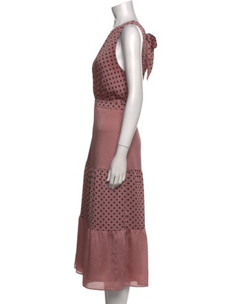 Ted Baker Polka Dot Print Midi Length Dress