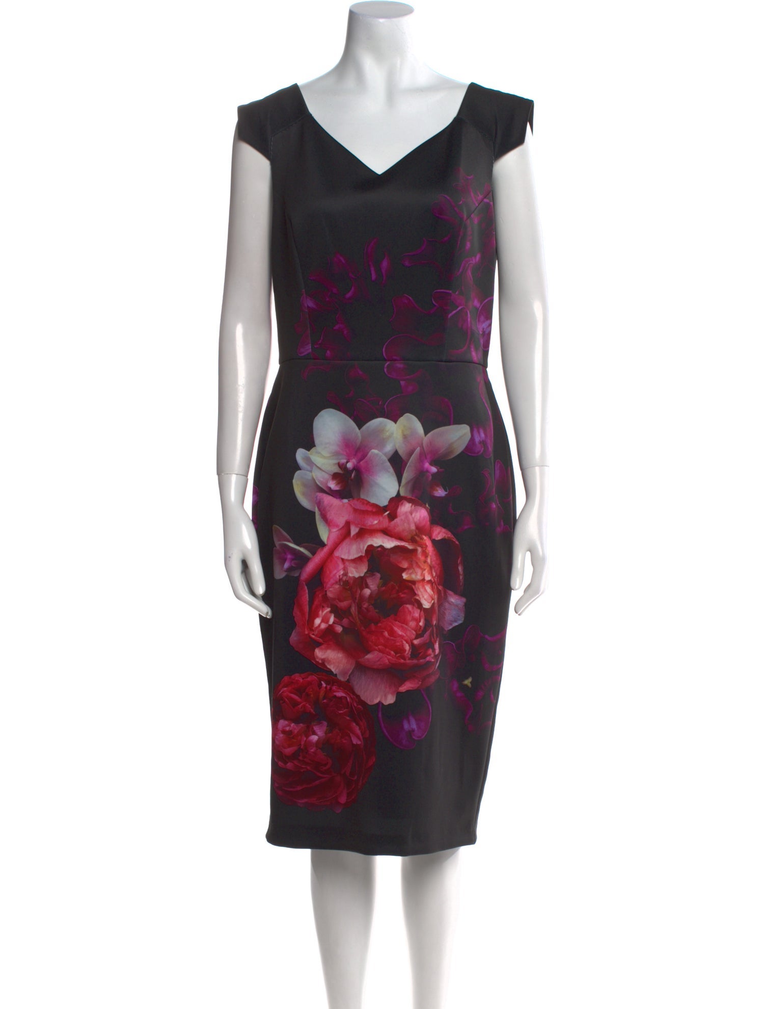 Ted Baker Floral Print Midi Length Dress