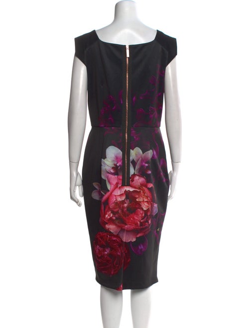 Ted Baker Floral Print Midi Length Dress