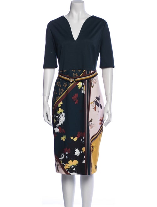 Ted Baker Floral Print Midi Length Dress