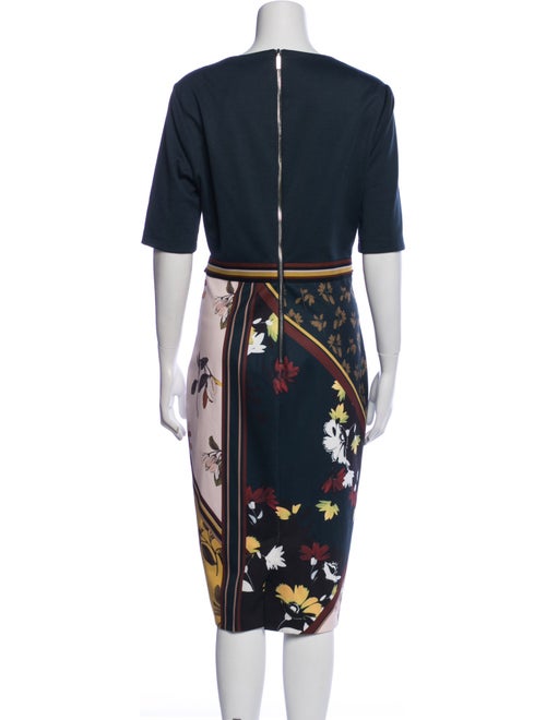 Ted Baker Floral Print Midi Length Dress