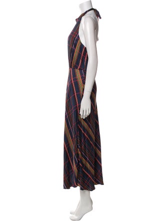 Ted Baker Plaid Print Long Dress
