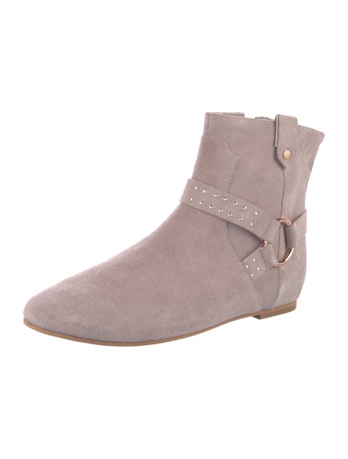 Ted Baker Suede Studded Accents Moto Boots