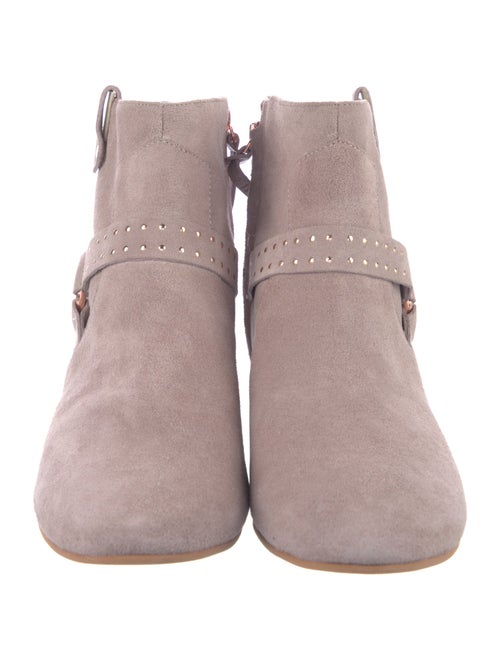 Ted Baker Suede Studded Accents Moto Boots