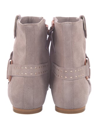 Ted Baker Suede Studded Accents Moto Boots