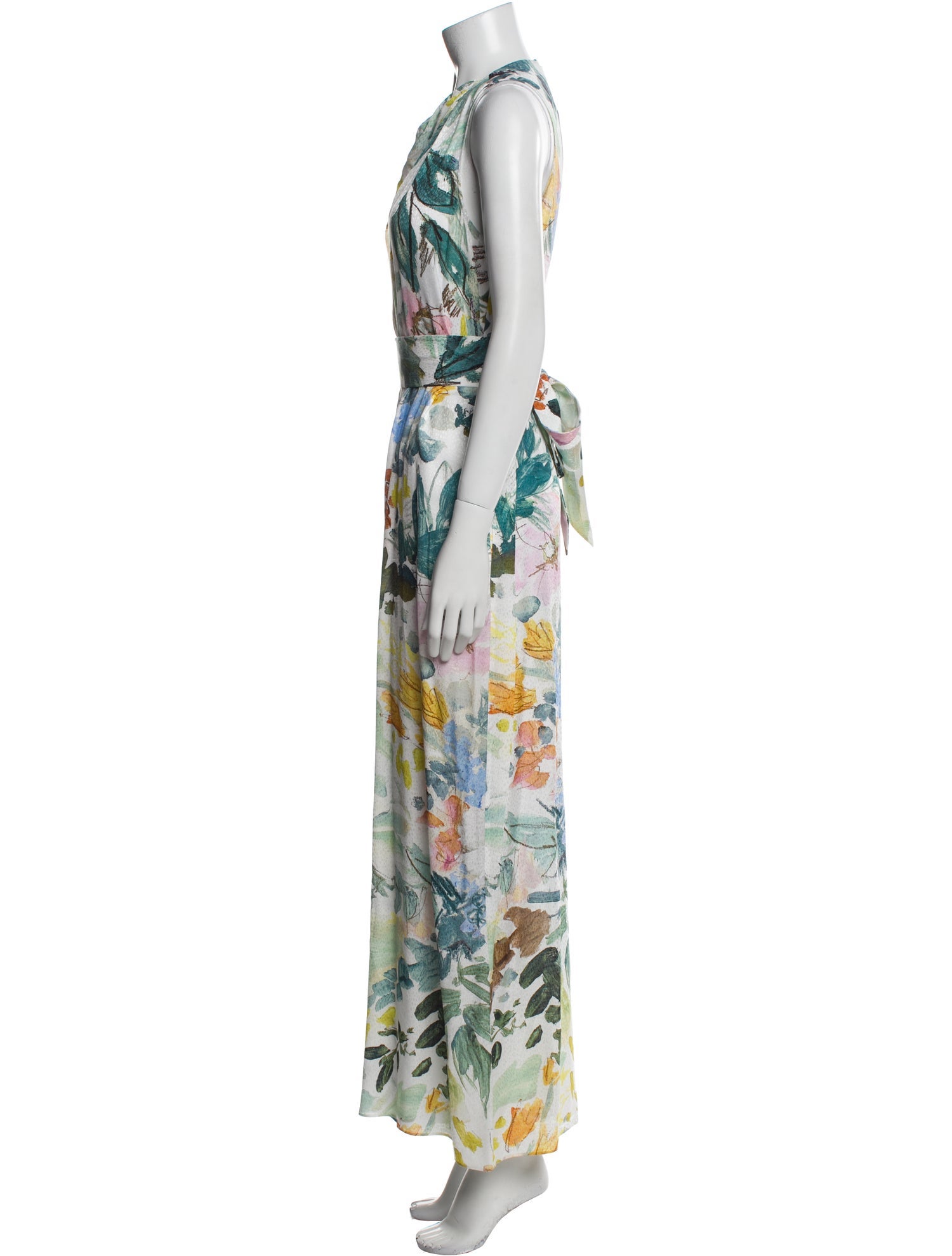 Ted Baker Floral Print V-Neck Jumpsuit