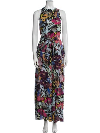 Ted Baker Floral Print Mock Neck Jumpsuit