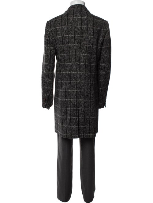 Ted Baker Wool Plaid Print Overcoat