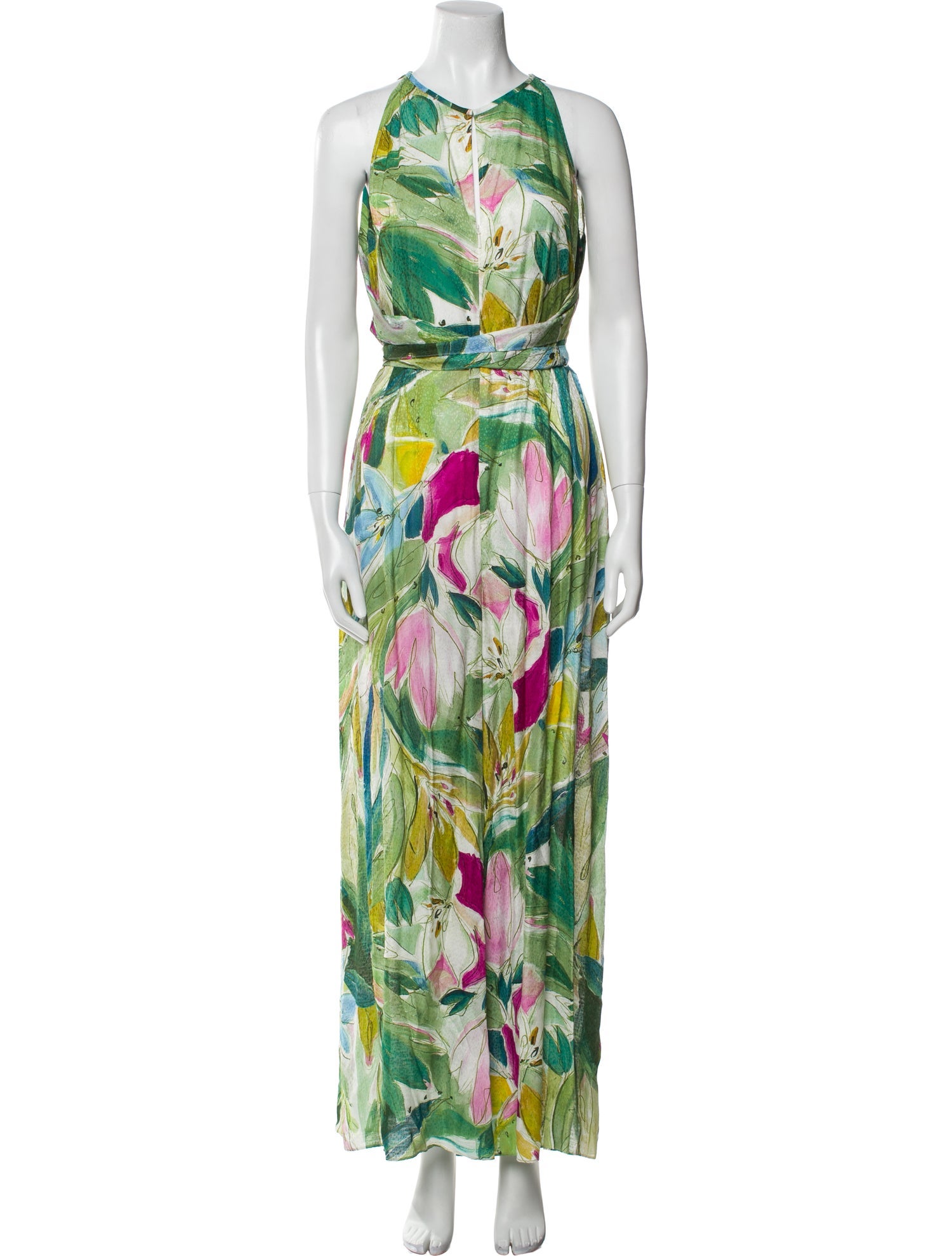 Ted Baker Floral Print V-Neck Jumpsuit