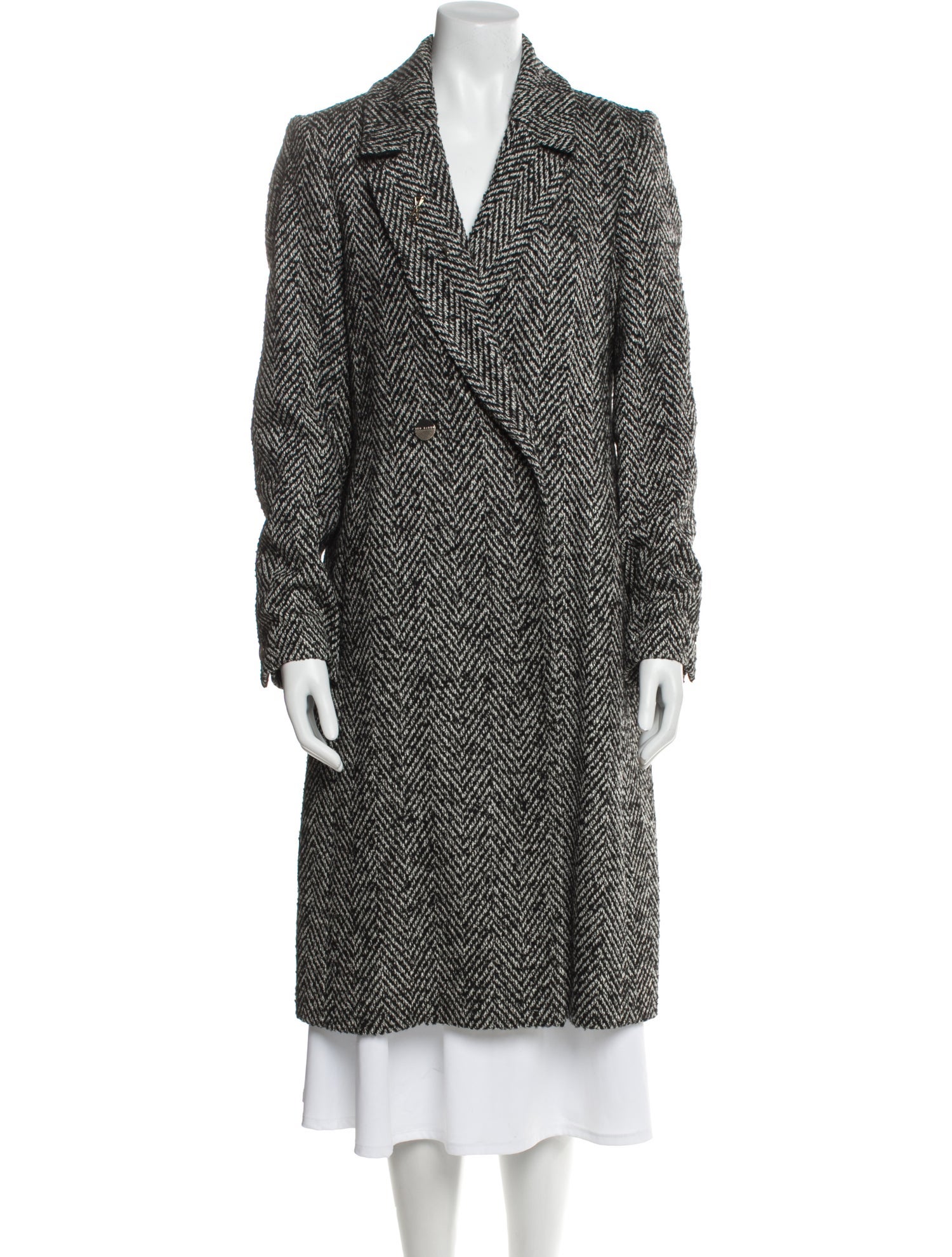 Ted Baker Wool Tweed Pattern Peacoat