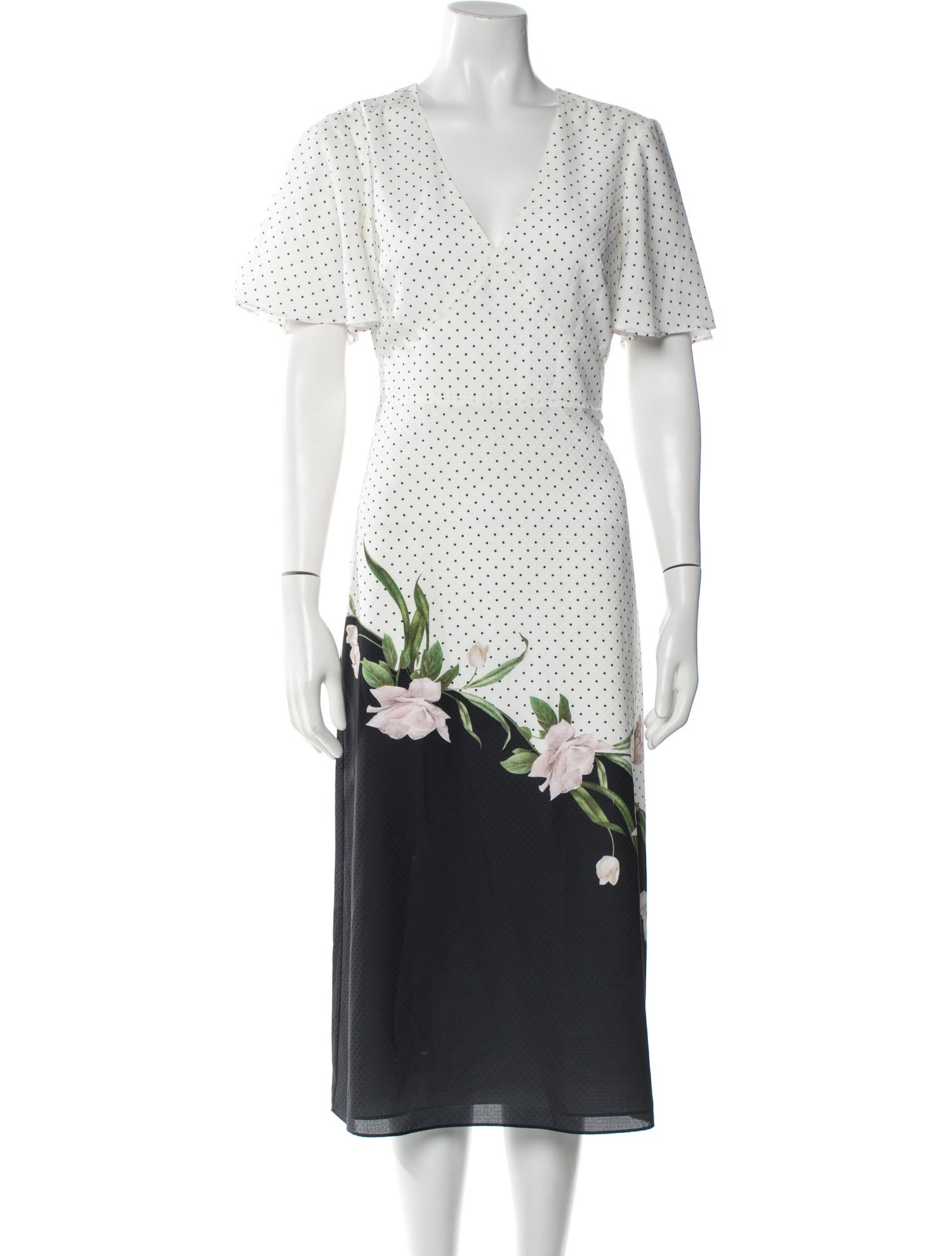 Ted Baker Floral Print Midi Length Dress