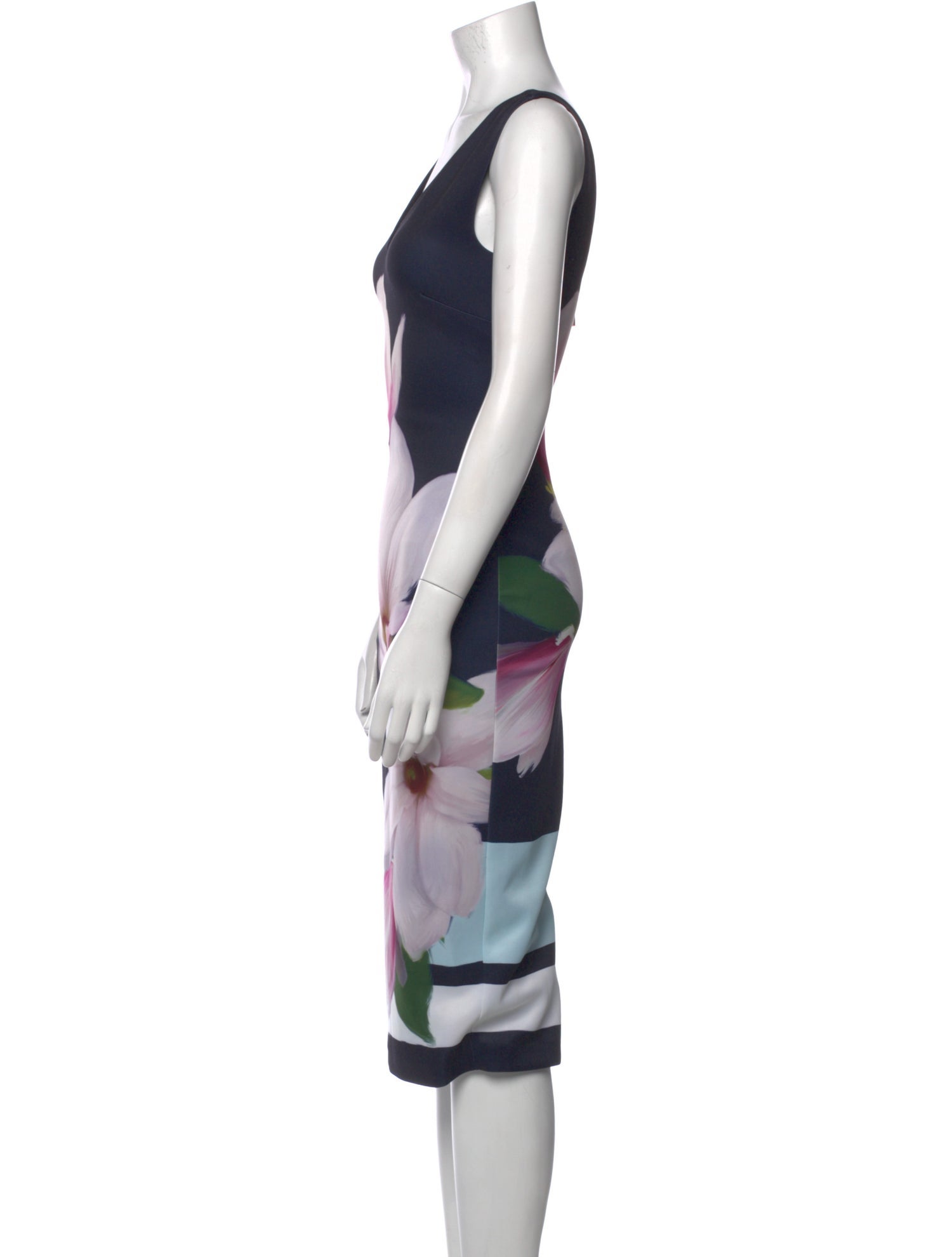 Ted Baker Floral Print Midi Length Dress