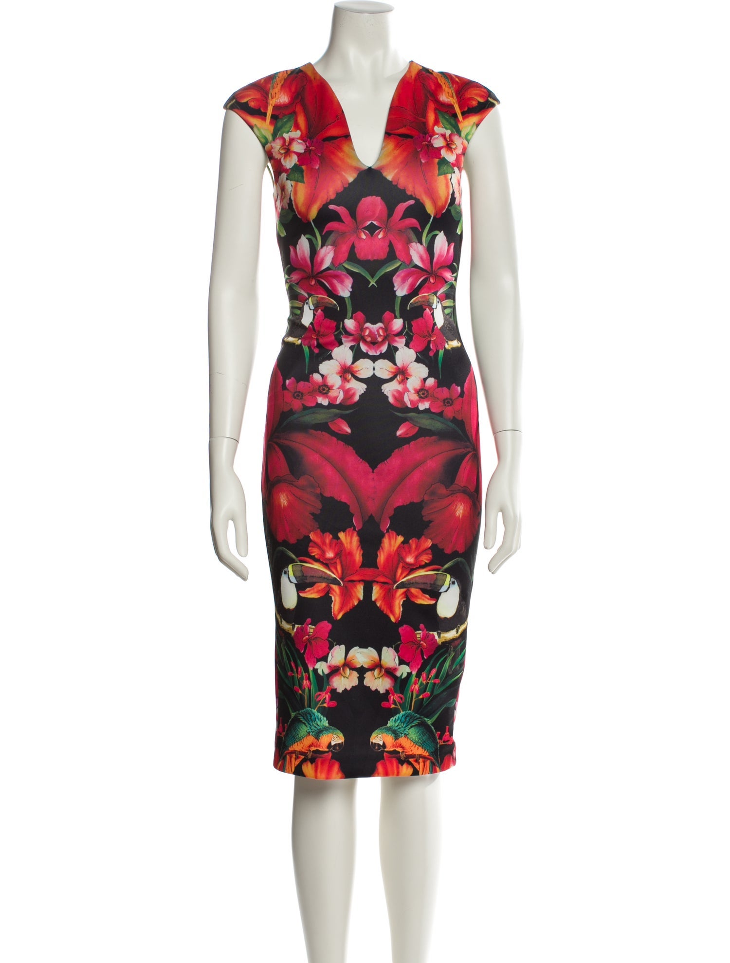 Ted Baker Floral Print Midi Length Dress
