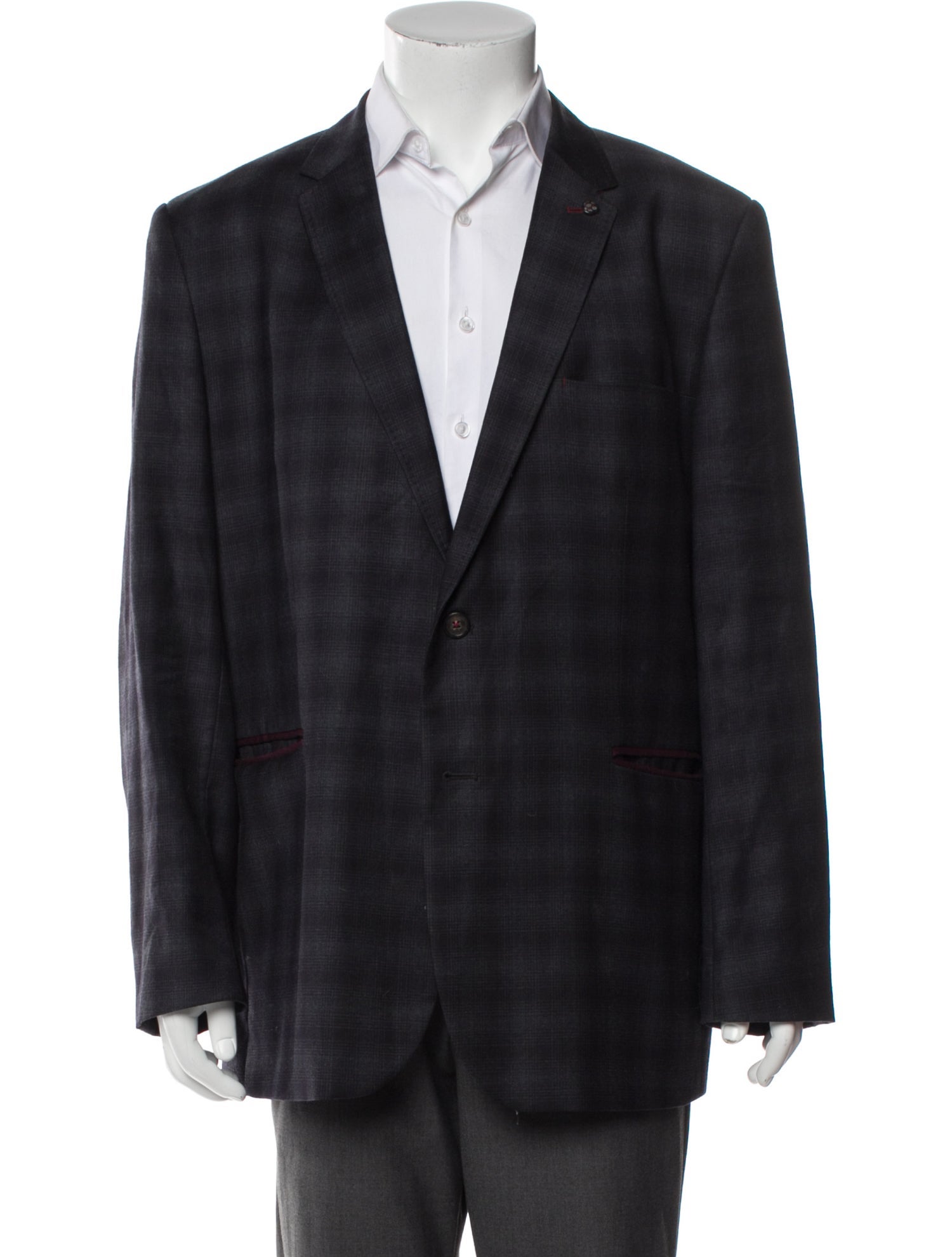 Ted Baker Wool Plaid Print Blazer