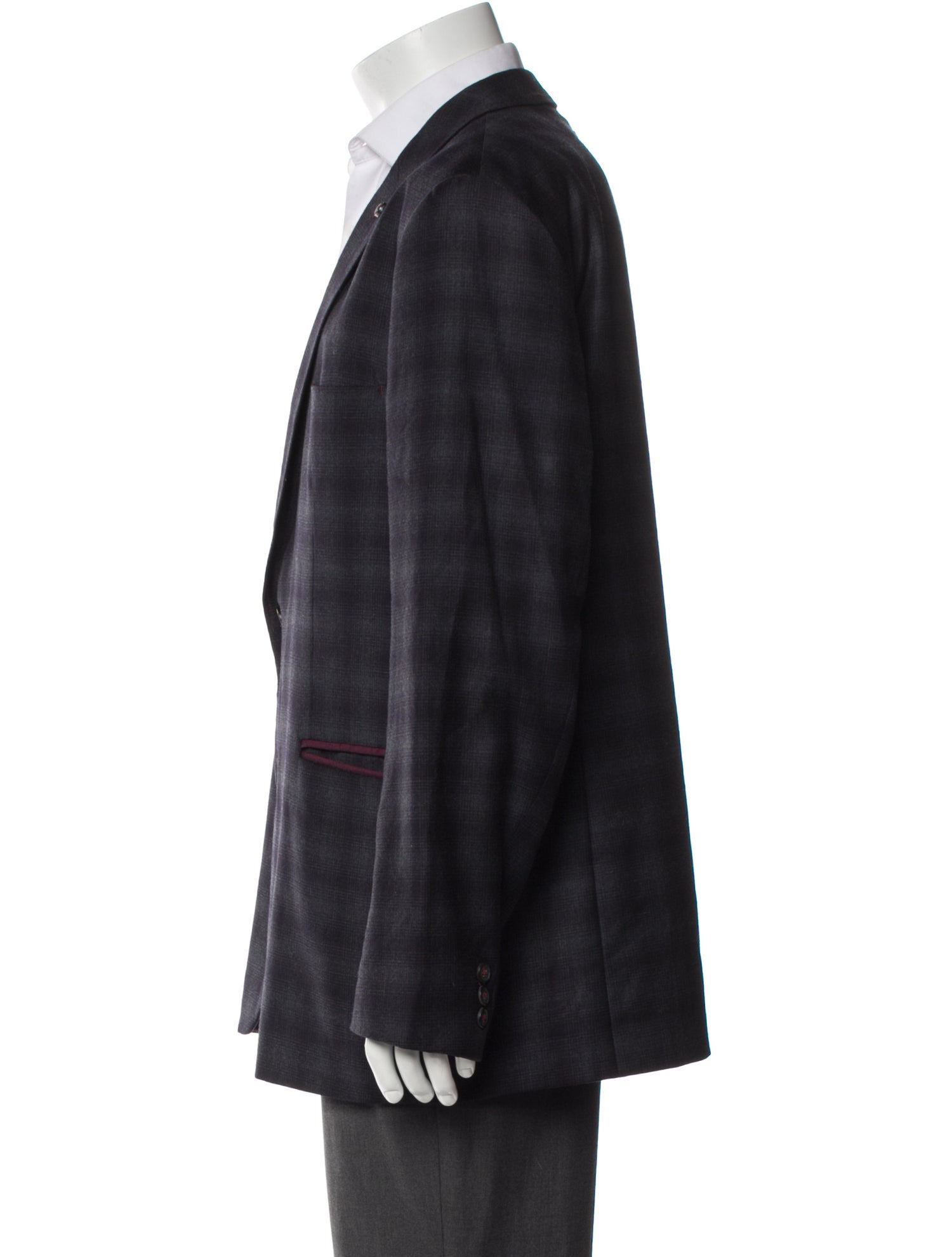 Ted Baker Wool Plaid Print Blazer