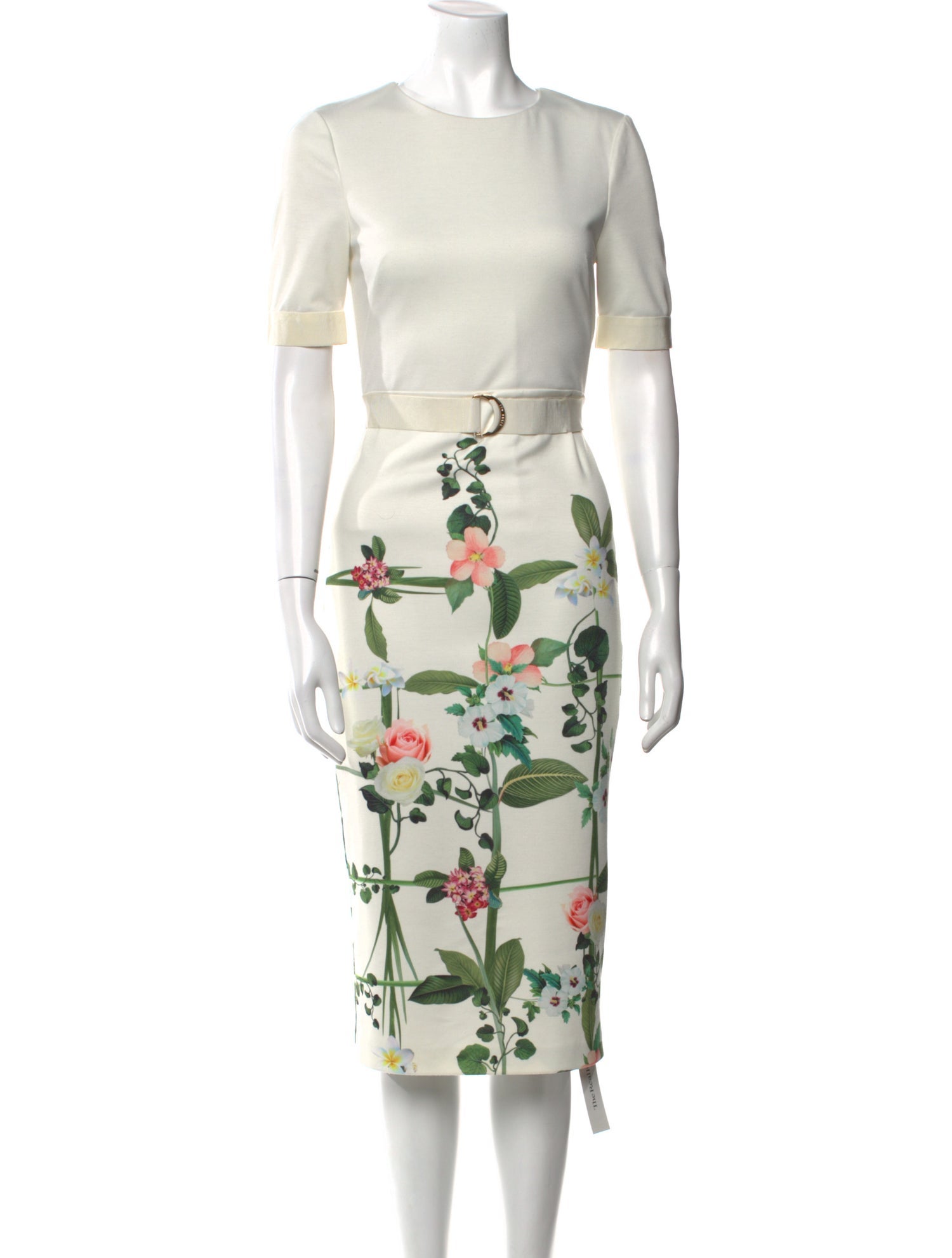 Ted Baker Floral Print Midi Length Dress