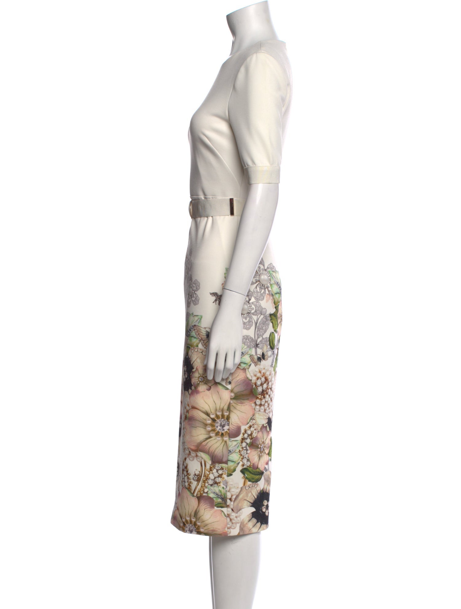 Ted Baker Floral Print Midi Length Dress