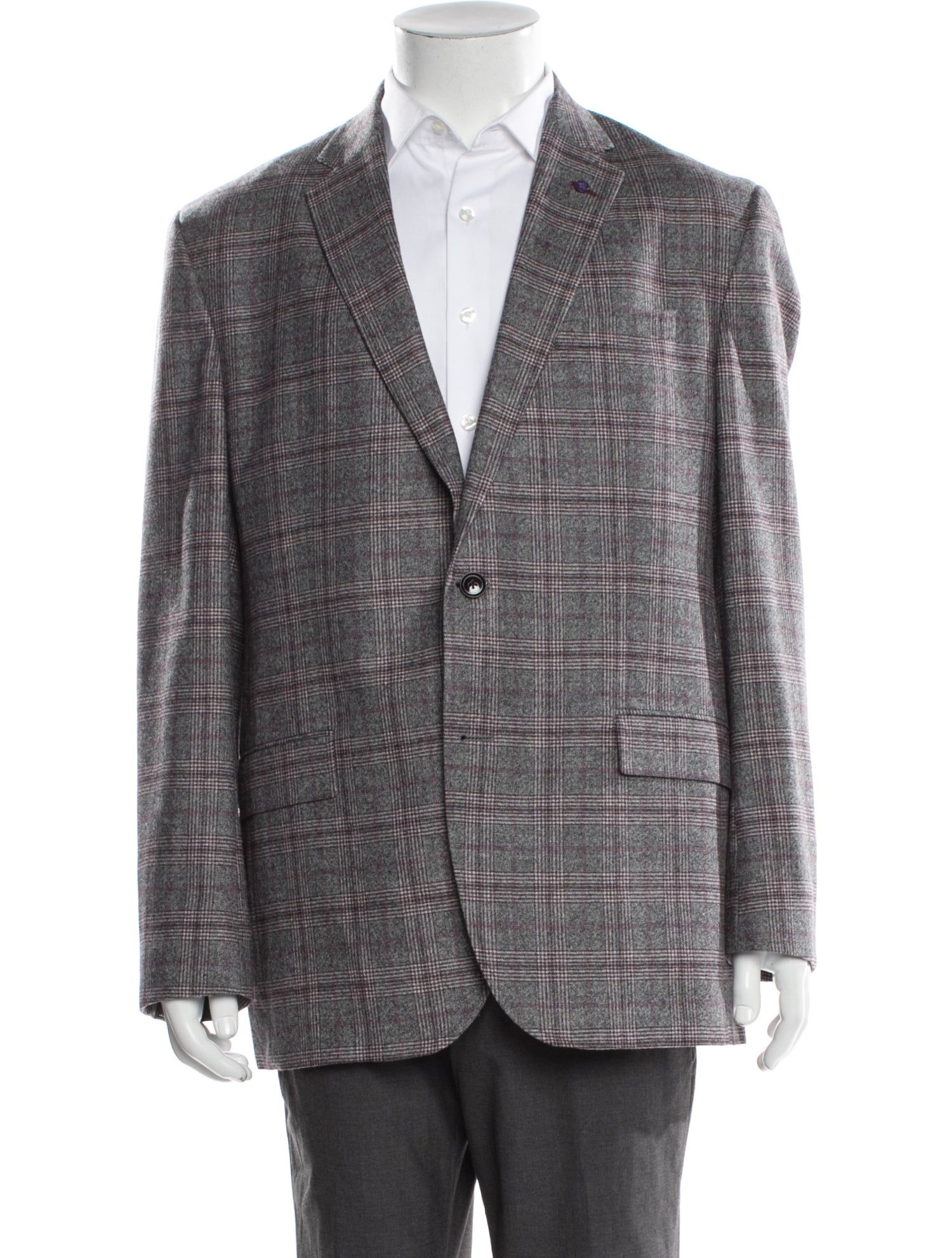 Ted Baker Wool Plaid Print Blazer