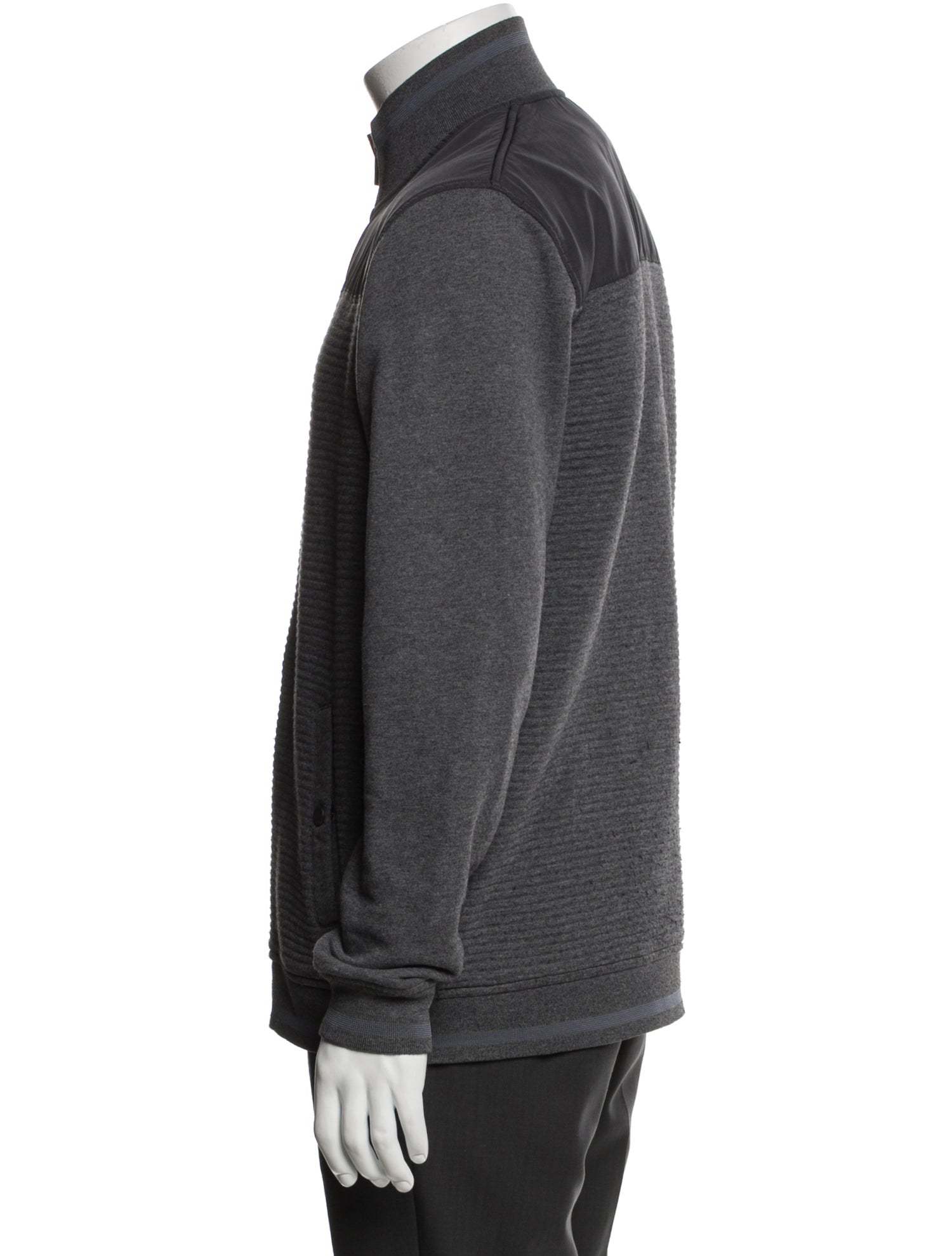 Ted Baker Colorblock Pattern Mock Neck Sweatshirt