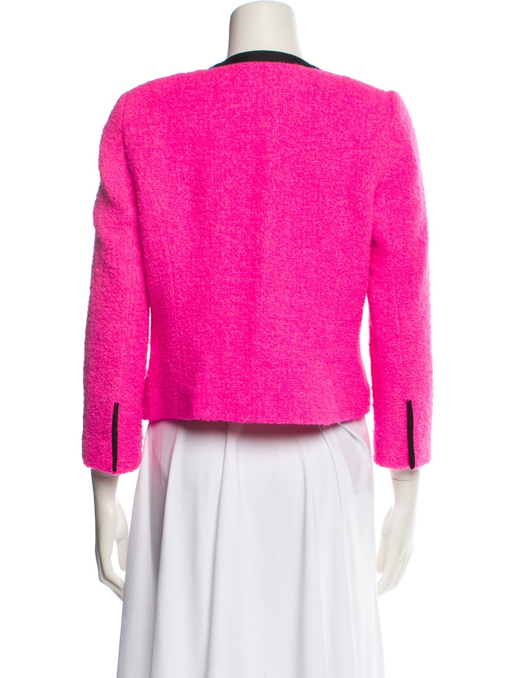 Ted Baker Jacket Pink Tweed Pattern Grosgrain Tri… - image 3