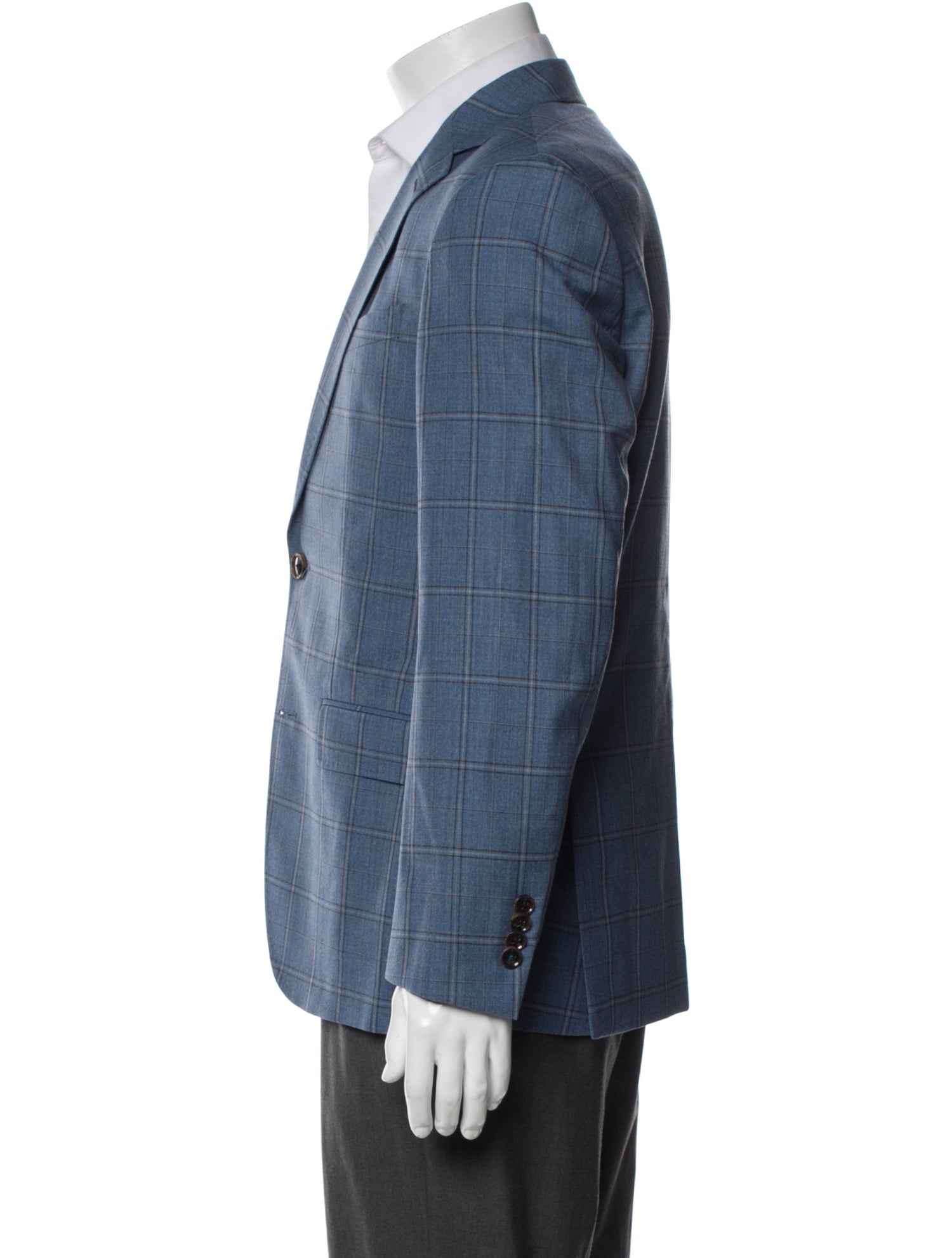 Ted Baker Wool Plaid Print Overcoat