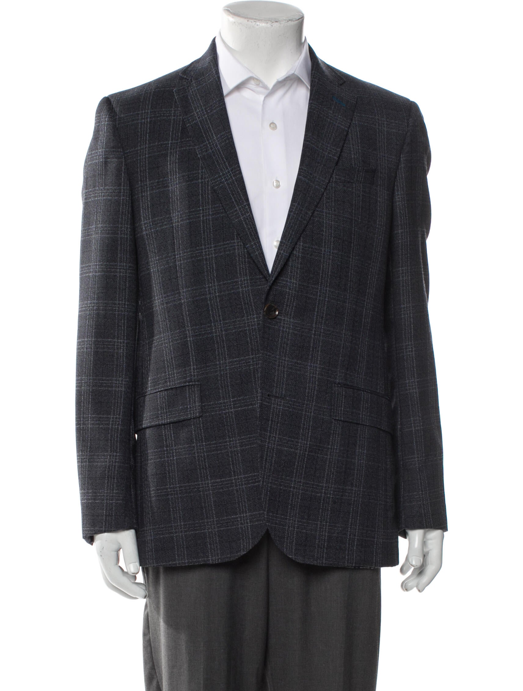 Ted Baker Wool Plaid Print Blazer