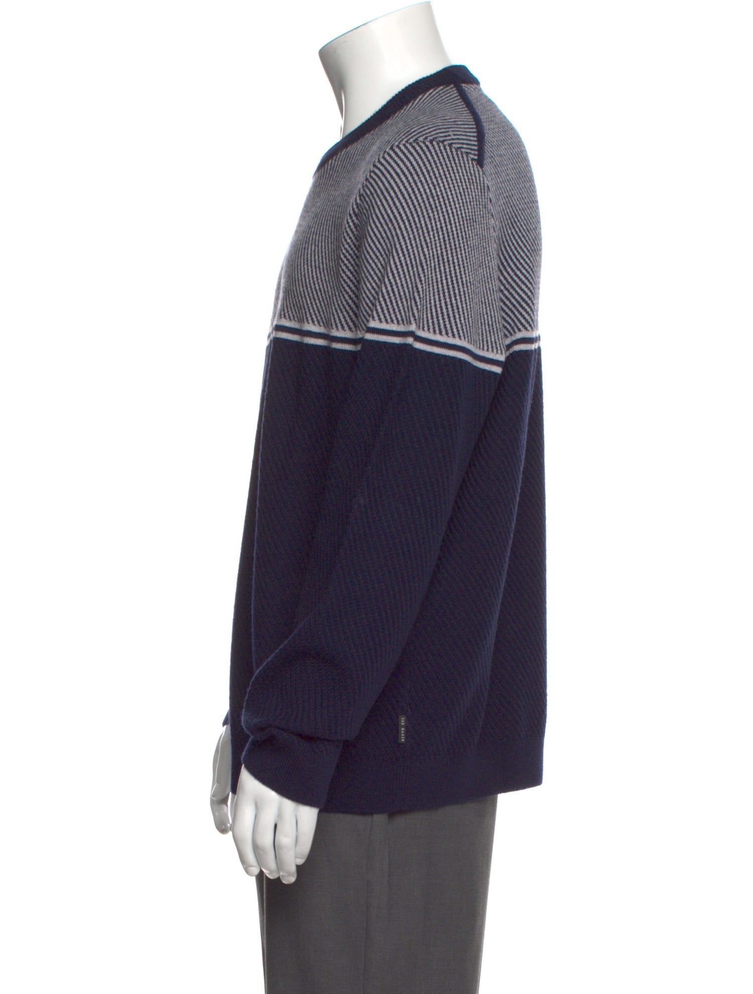 Wool Colorblock Pattern Pullover