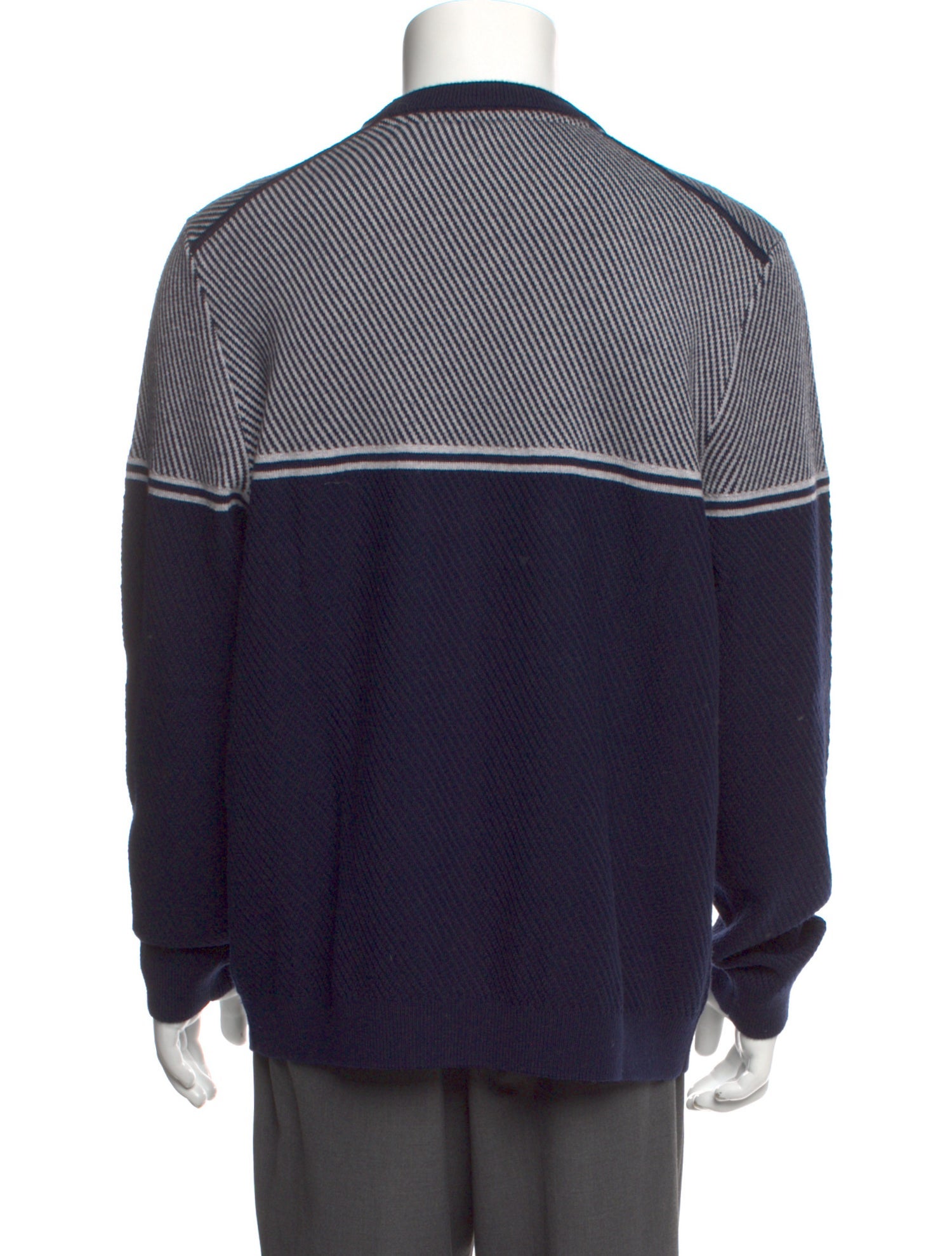 Wool Colorblock Pattern Pullover