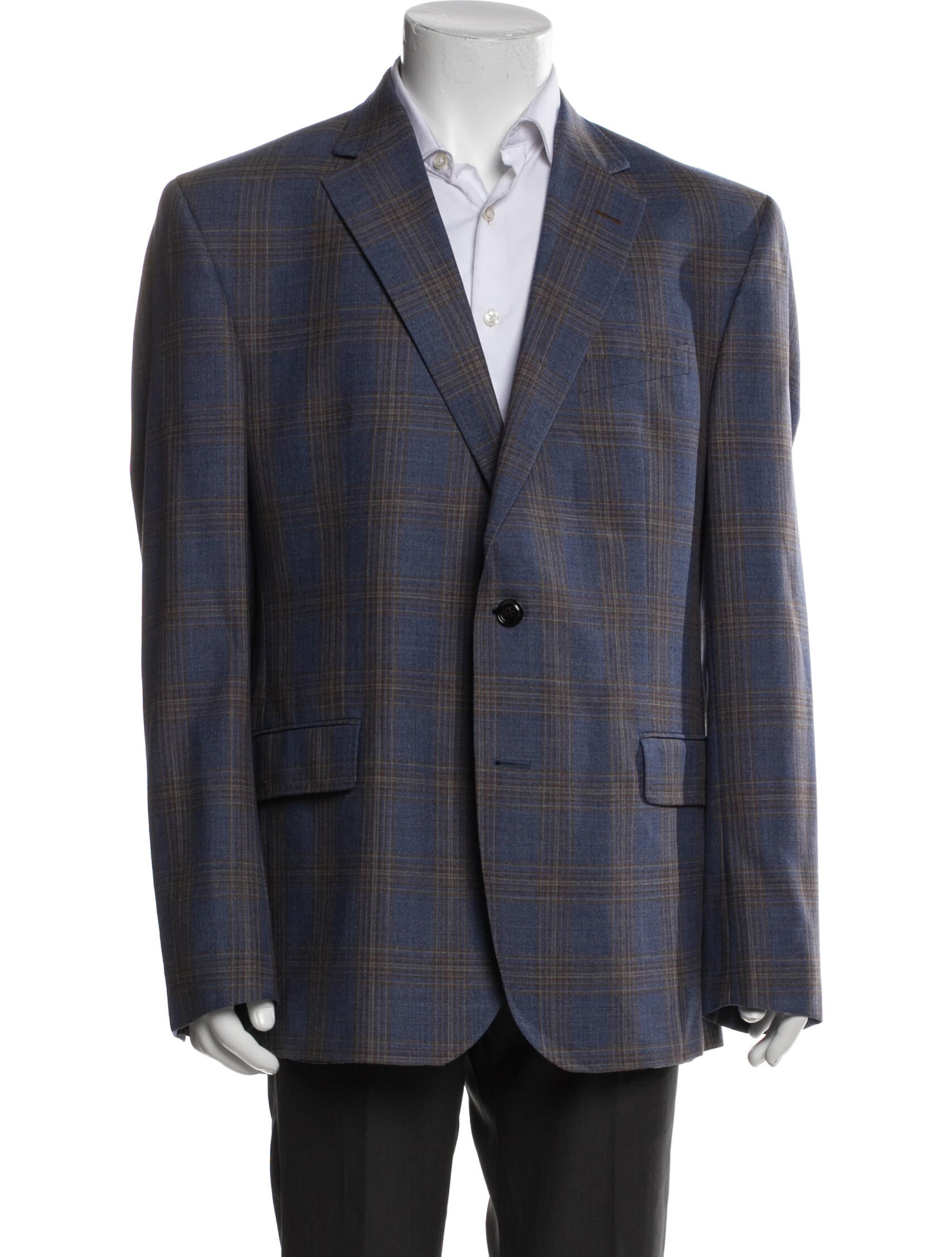 Ted Baker Wool Plaid Print Blazer