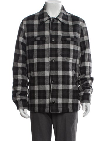 Pre-owned Ted Baker Plaid Print Utility Jacket In Gray