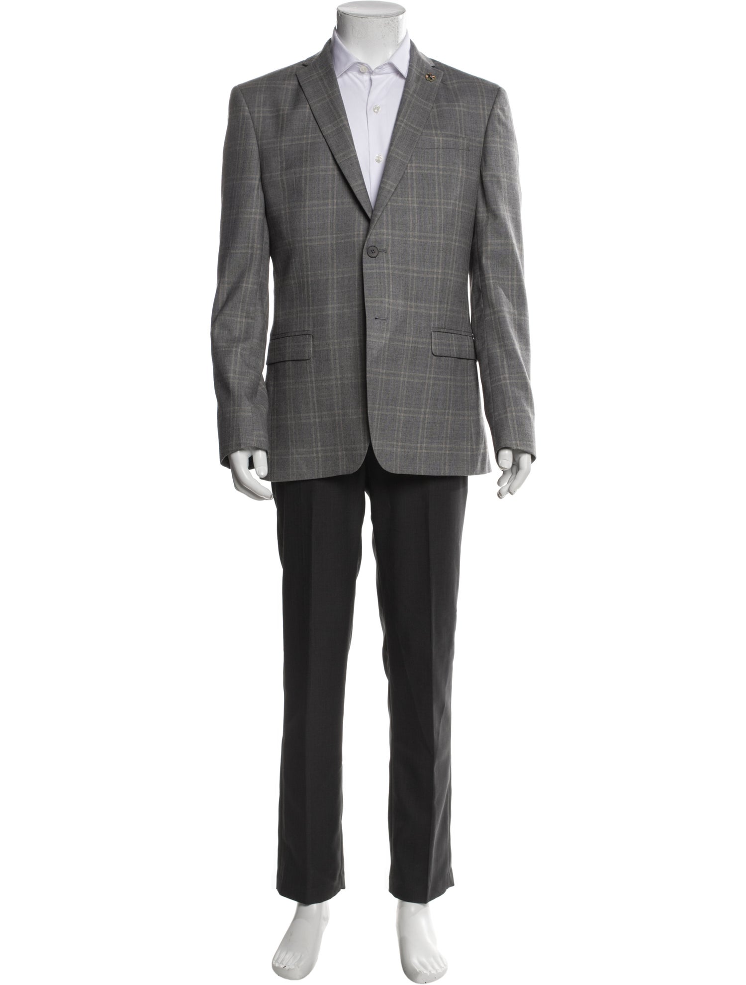 Ted Baker Wool Plaid Print Overcoat
