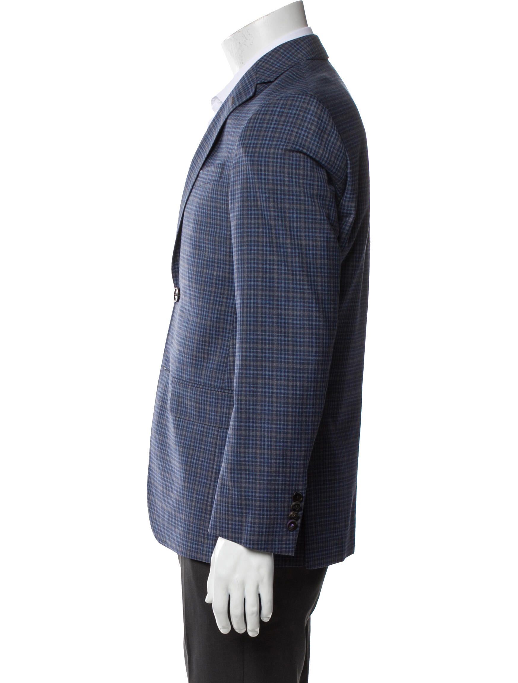 Ted Baker Wool Plaid Print Blazer