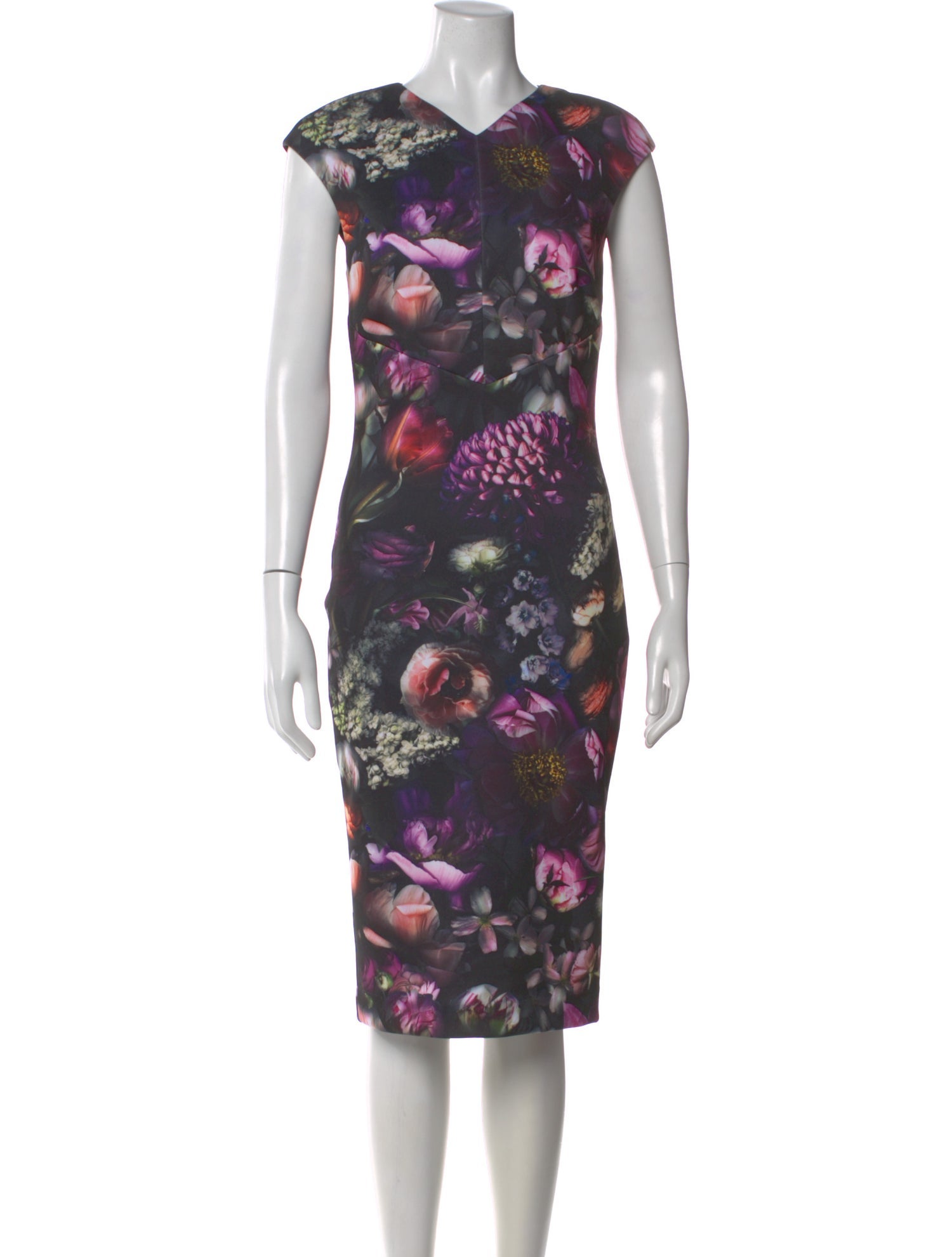 Ted Baker Floral Print Midi Length Dress