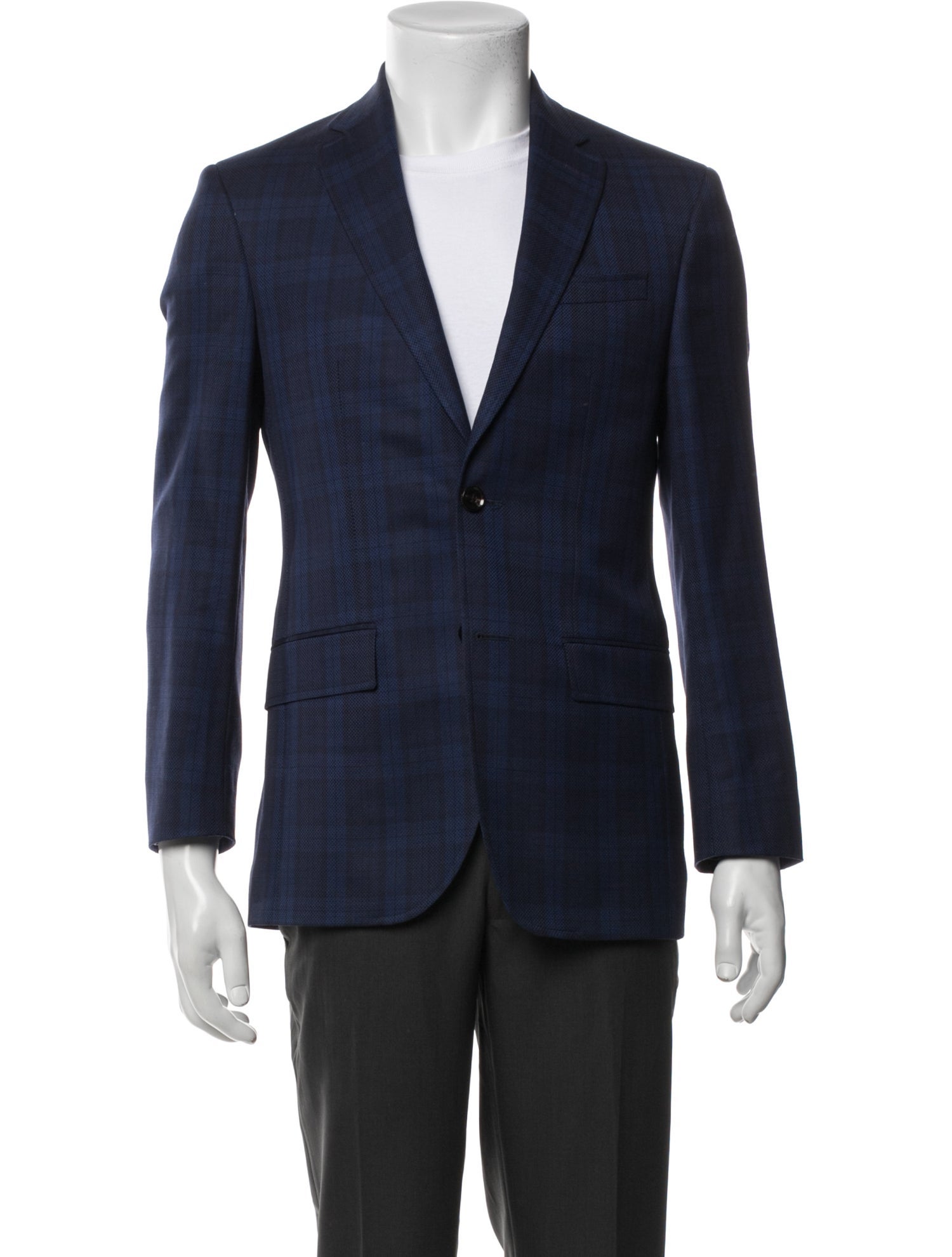 Ted Baker Wool Plaid Print Blazer