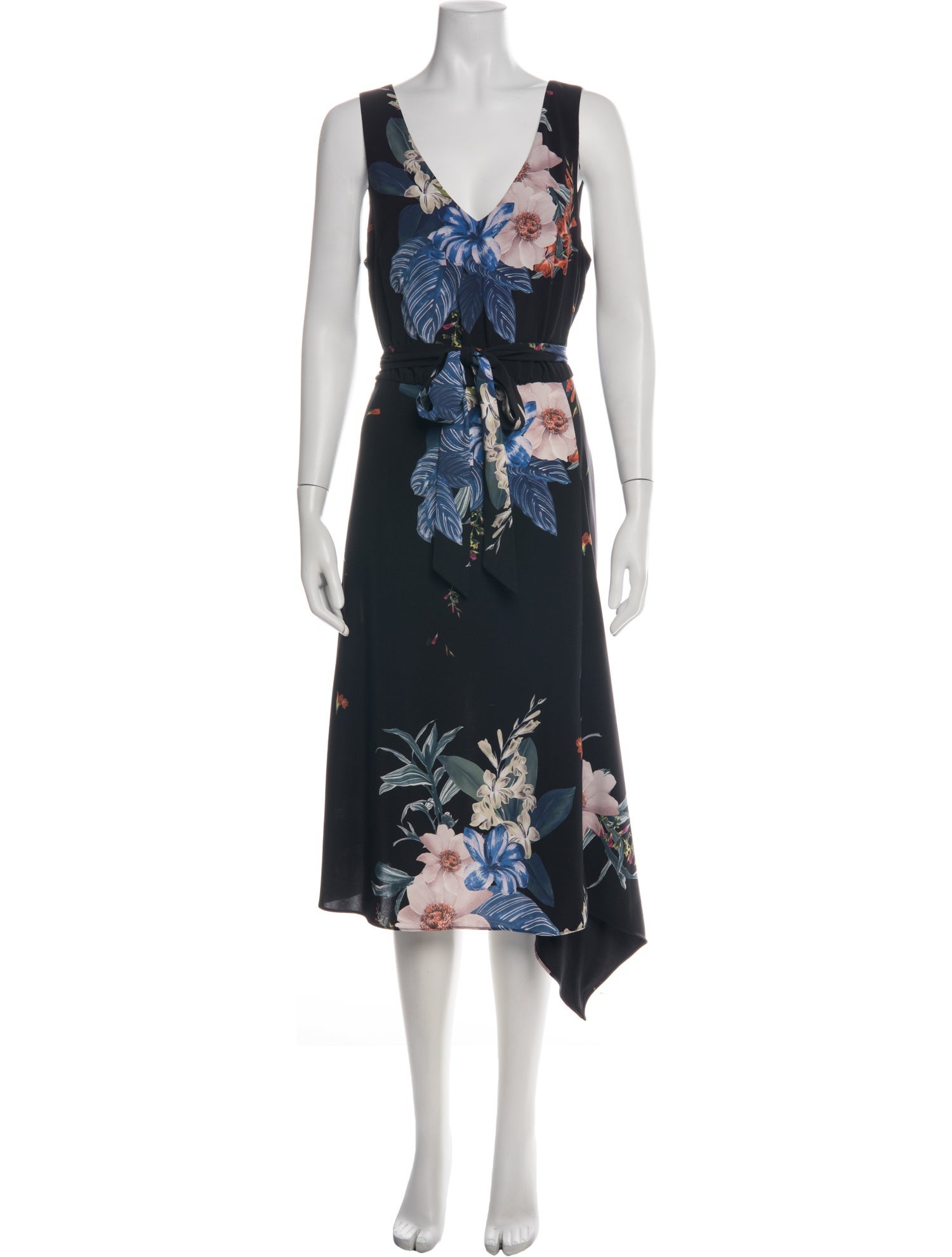 Ted Baker Floral Print Midi Length Dress