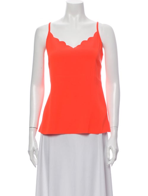 Ted Baker V-Neck Sleeveless Top Orange