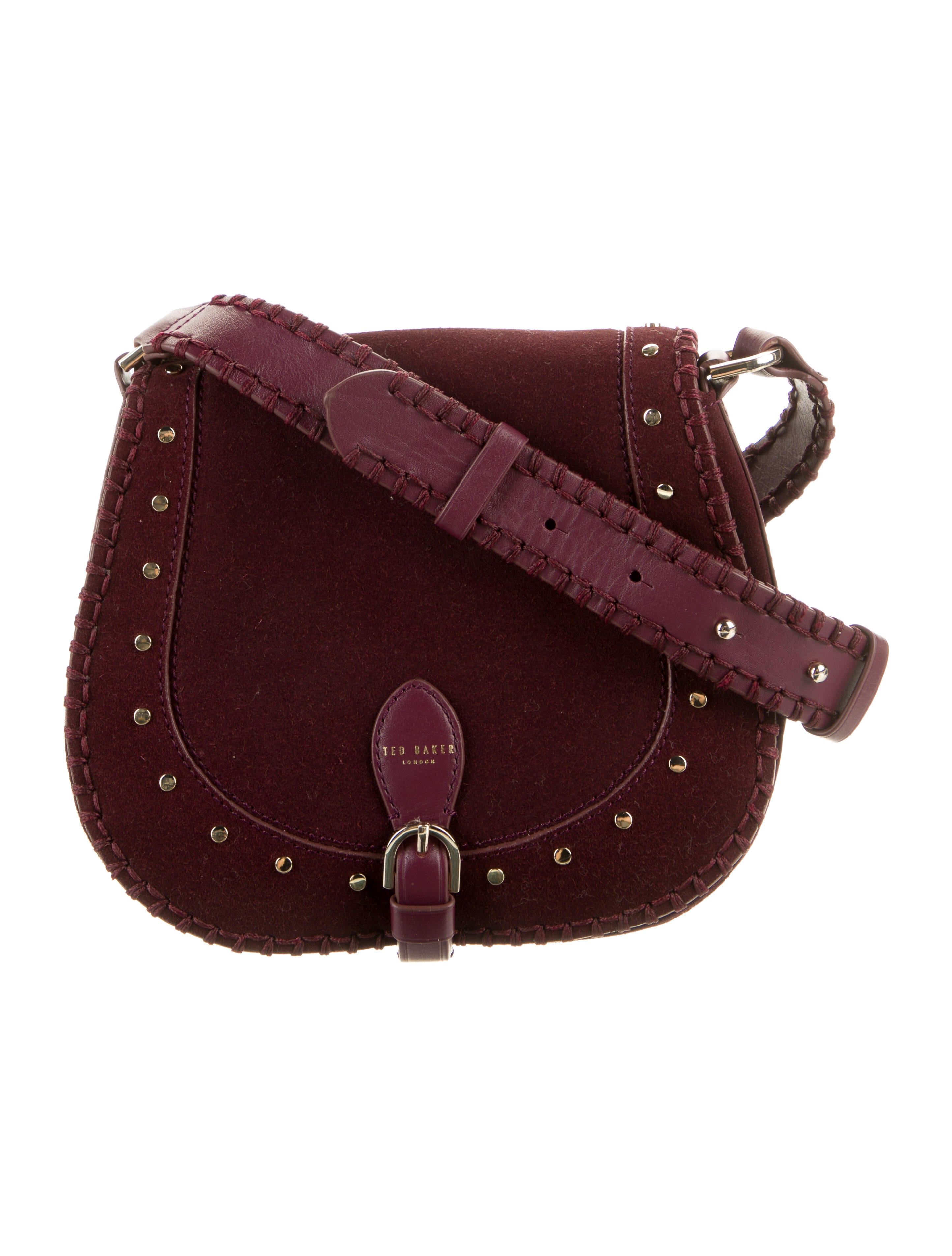 Ted Baker Suede Studded Crossbody Bag Burgundy Crossbody Bags