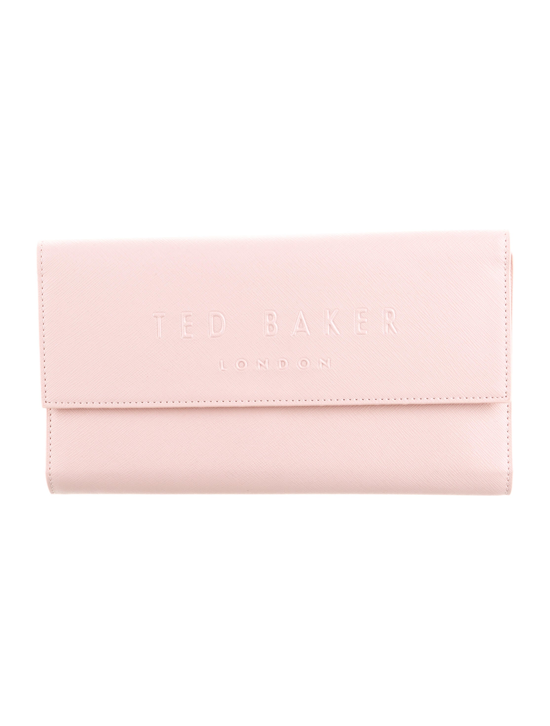 Ted Baker Leather Embossed Clutch Pink Clutches, Handbags W3B60180