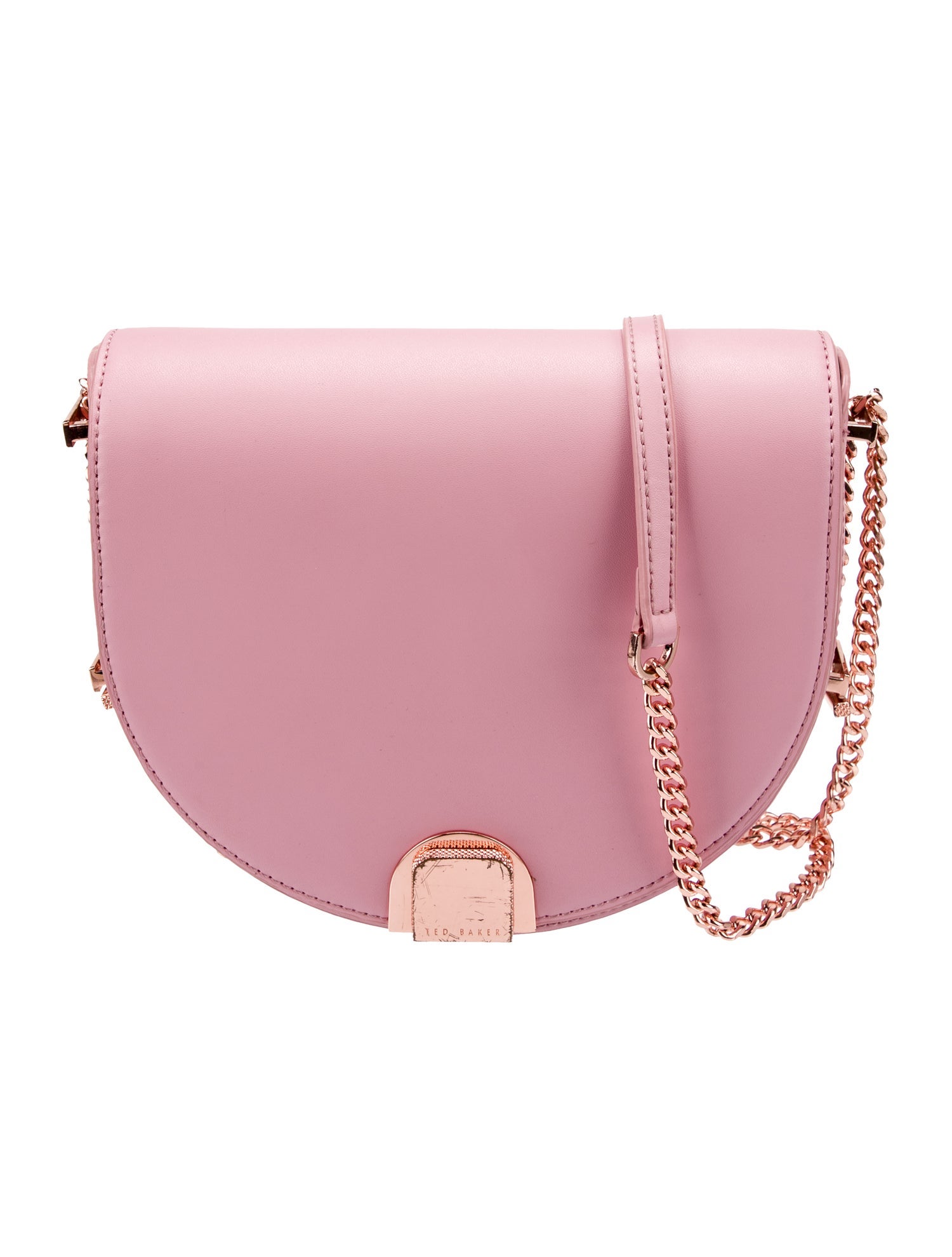 Ted Baker Leather Chain Linked Crossbody Bag Pink Crossbody Bags