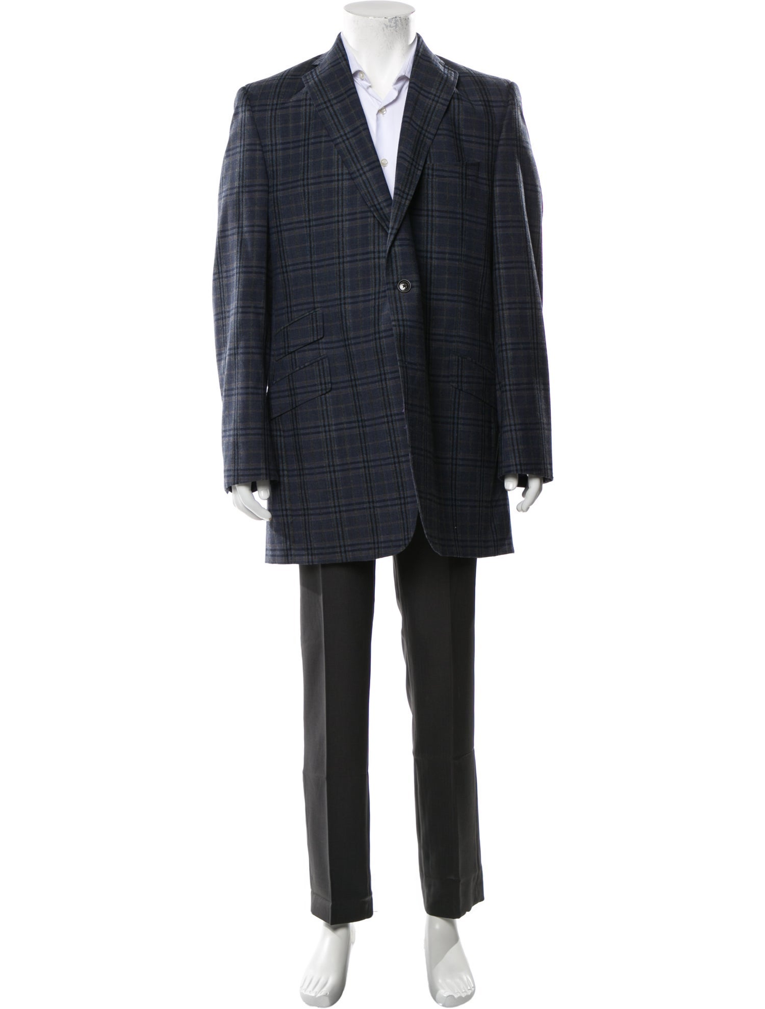 Ted Baker Wool Plaid Print Blazer