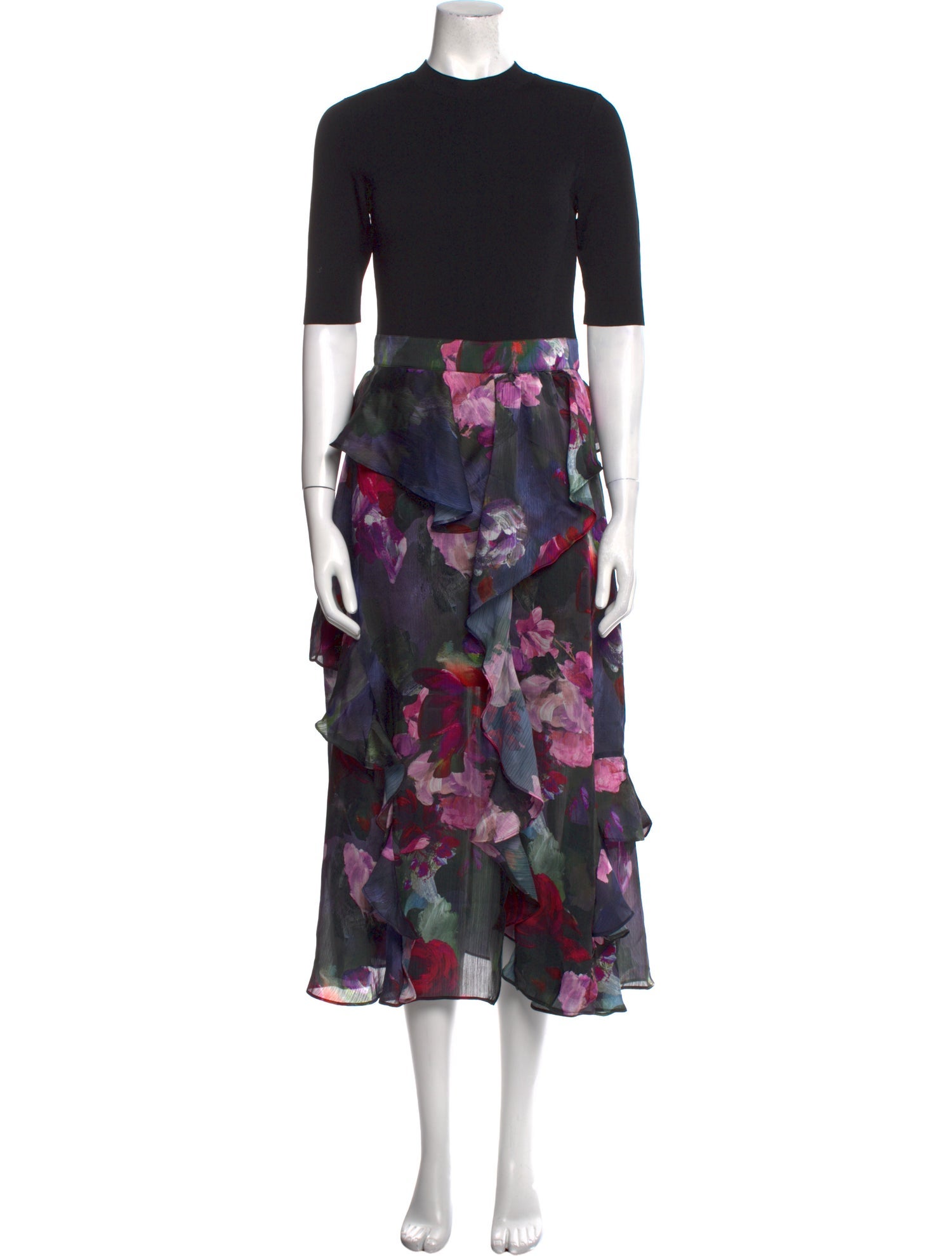 Ted Baker Floral Print Long Dress w/ Tags Black Dresses, Clothing