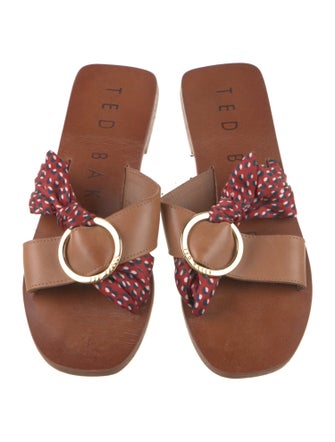 Ted Baker Leather Polka Dot Print Slides