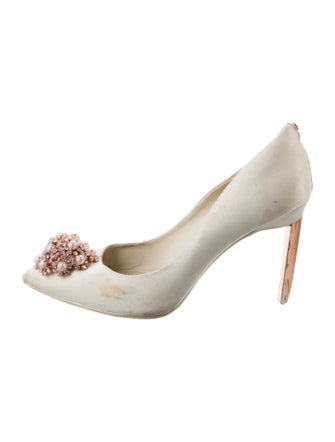 Ted Baker Satin Crystal Embellishments Pumps
