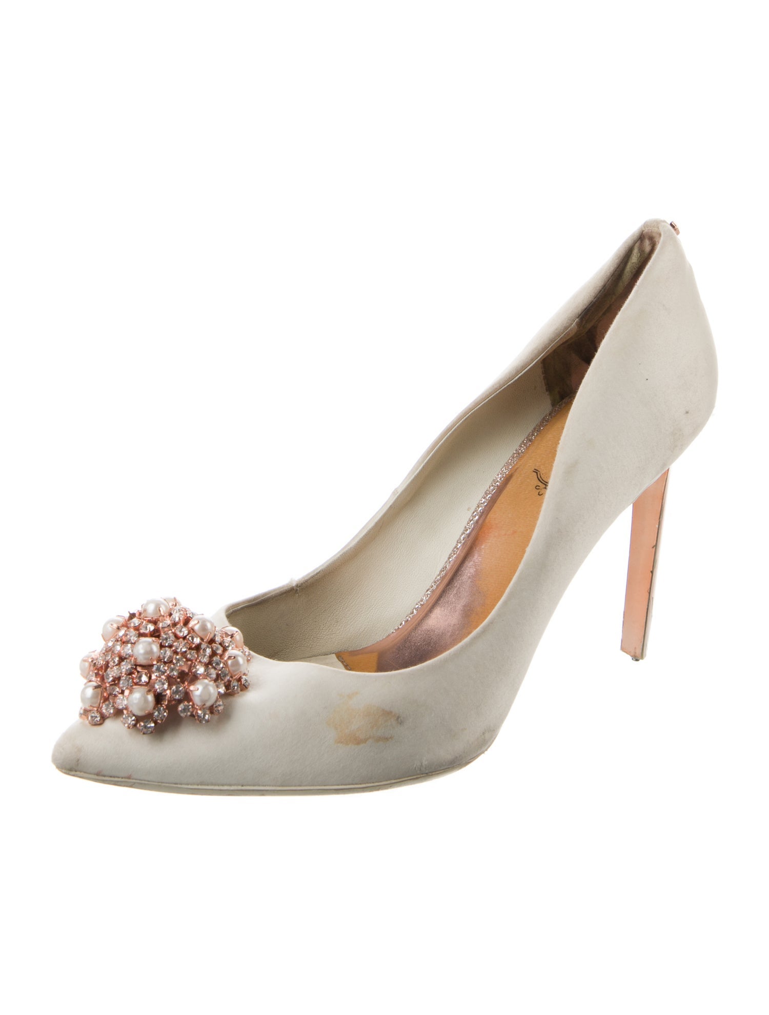 Ted Baker Satin Crystal Embellishments Pumps