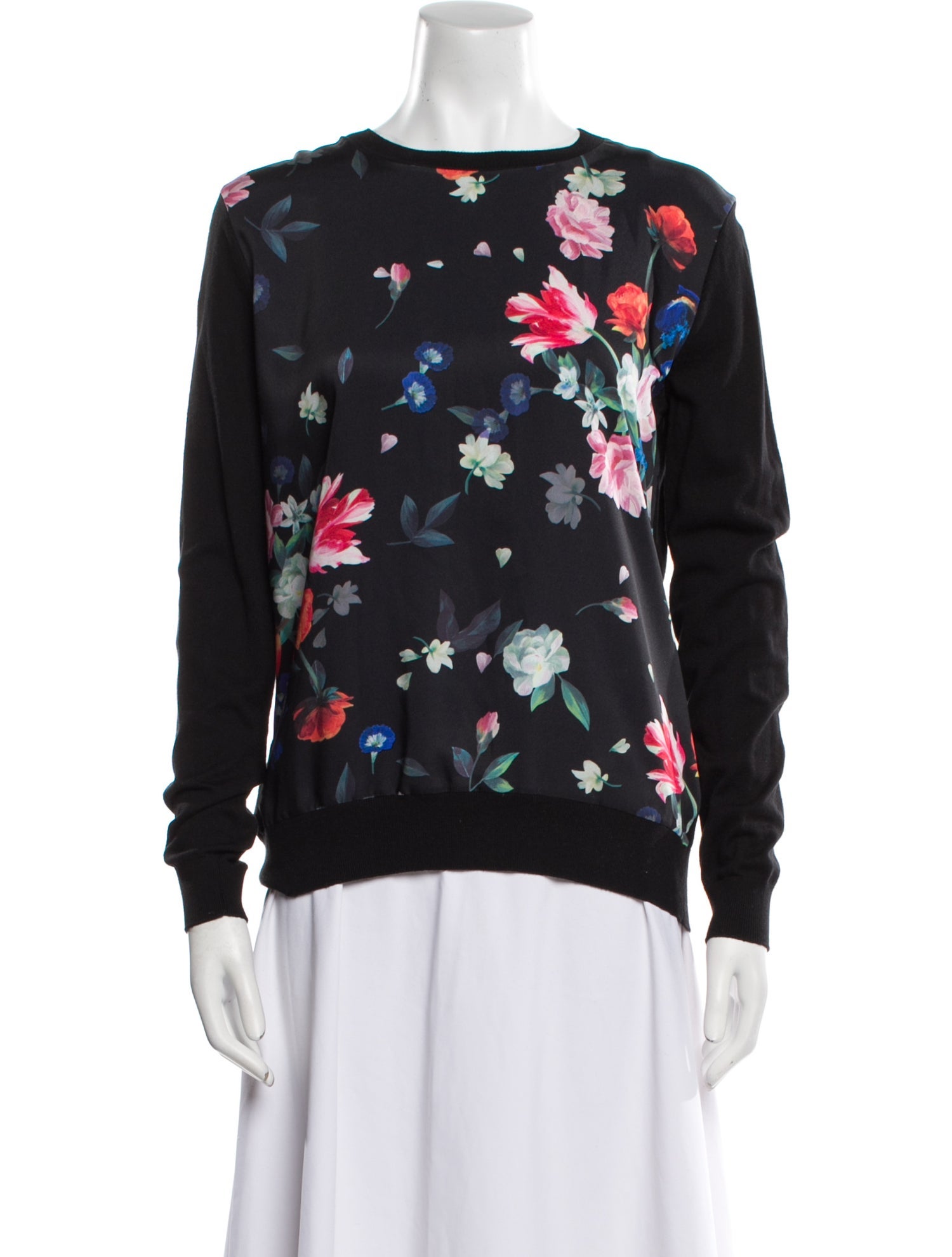 Ted Baker Floral Print Bateau Neckline Sweater