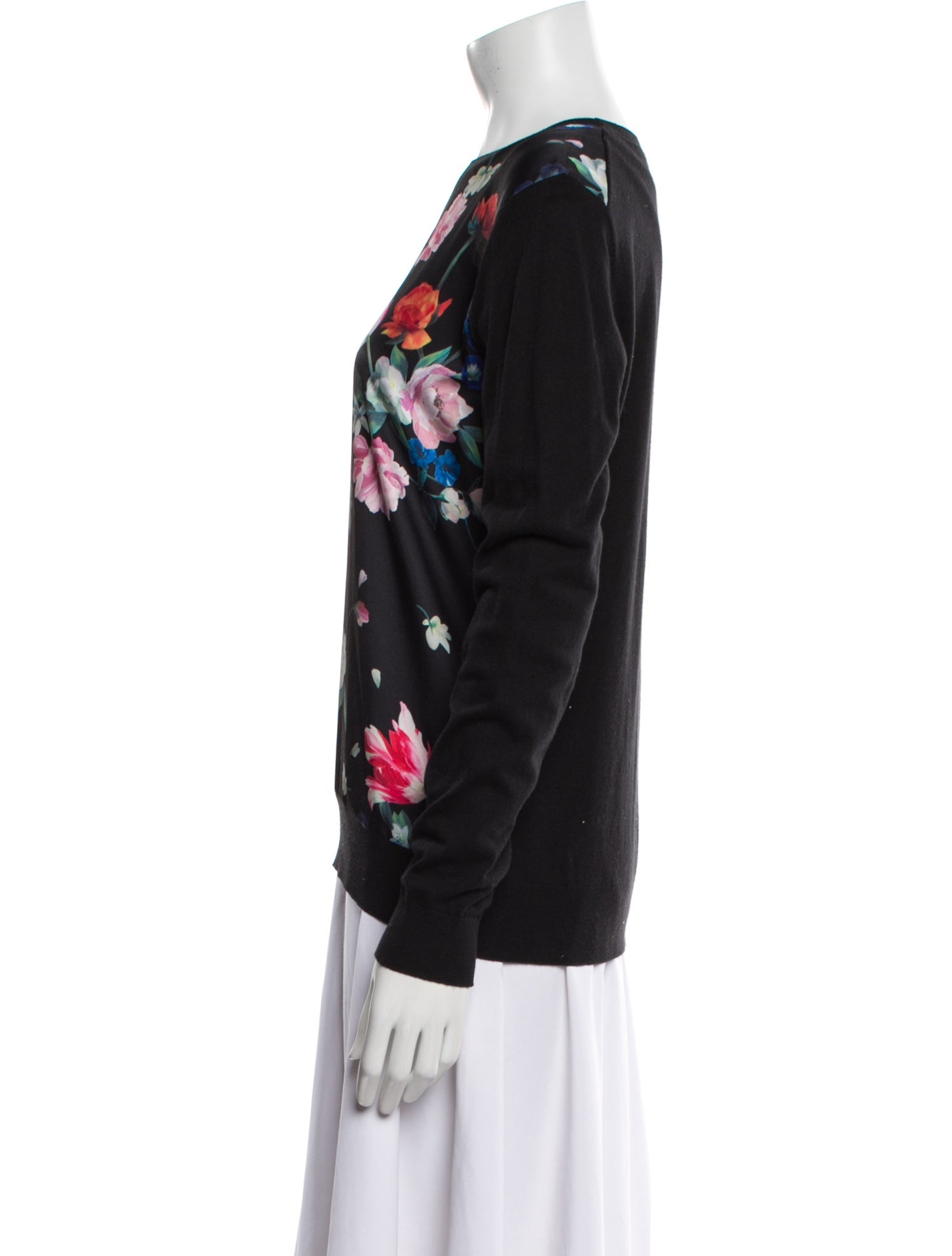 Ted Baker Floral Print Bateau Neckline Sweater