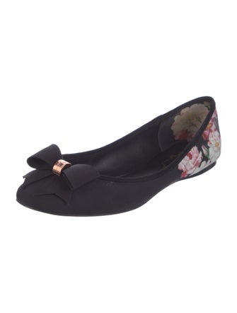 Ted Baker Floral Print Bow Accents Ballet Flats